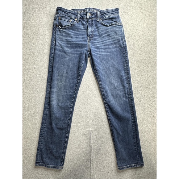 American Eagle Jeans Mens 31x30 Athletic Skinny AirFlex Plus Distressed Denim Pa - Picture 10 of 16